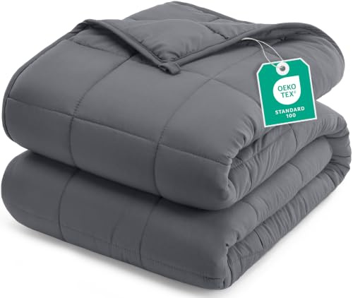 Utopia Bedding Weighted Blanket 4kg (125x150 cm), Microfiber Glass Beads Filling with a Soft Polyester Layer, Comforting Weighted Throw for Sofa, Couch, Bed, and Relaxation - Grey