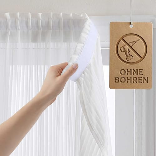 Jilron Cortinas temporales para ventanas - Sin necesidad de taladrar, fácil de instalar, con franjas verticales para luz y decoración de ventanas, para autocaravanas, inquilinos de cafeterías