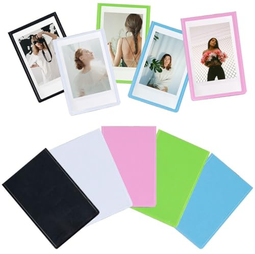 10 Pezzi Cornici Magnetiche, Magnetiche Frigo, Porta Foto Polaroid, 9,3 x 6,3 cm, Piccola Cornice Magnetica, Porta Polaroid, per Fotografie, Cartoline e Decorazioni Fai da Te (Colorato)
