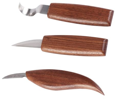 SAFIGLE Juego de 3 Cuchillos para Tallar y Grabar Madera, Herramientas Manuales para Bricolaje y Proyectos de Carpintería