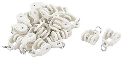 sourcing map 20Stk Gardinenröllchen Schlaf Plastik Doppelrollen Vorhangschiene Schieberollen Gardinengleiter