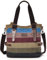 CHEREEKI Damen Handtasche, Canvas Tasche Multi-Color Streifen Umhängetasche, Tote Große Kapazität Shopping Casual Crossbody Hobo Bag