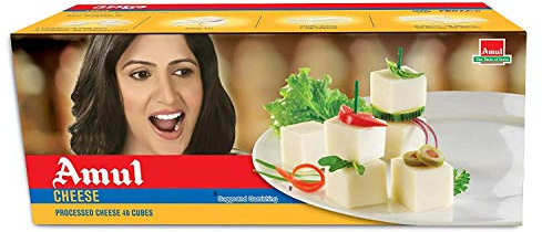 AMUL PROCESSED CHEESE CUBE 25 GM. (PACK OF 40)
