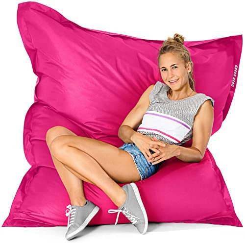 Green Bean© Outdoor Sitzsack XXL 140x180cm 380 Liter Kinder & Erwachsene Bean Bag EPS Perlen Füllung Riesensitzsack Groß Liegekissen Waschbar Wetterfest Lounge Chair Sitzkissen Bodenkissen Pink
