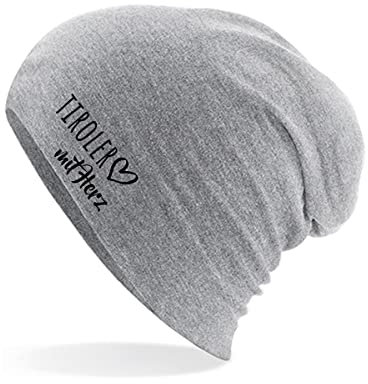 Huuraa Mütze Tiroler mit Herz Geschenk Heather Grey Tiroler Accessoire