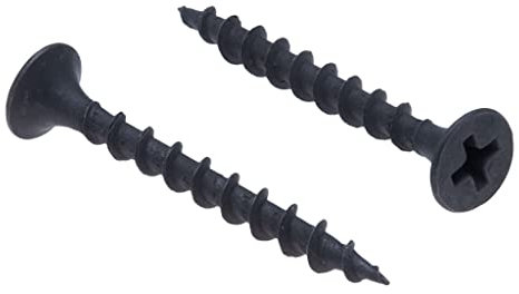 3.5x35mm Tornillos Negros para Paneles de Yeso, Cabeza Avellanada Phillips Autorroscante, Rosca Gruesa, Punta Afilada, Acabado de Fosfato, Tornillos Instalación de Paneles de Yeso en Madera (50 pcs)