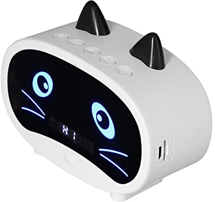 Zunate -Lautsprecher, Tragbarer Kinderlautsprecher, Unterstützender Wecker, Speicherkarte, UKW-Radio, Freisprechfunktion usw. Netter Lautsprecher (Weiß)