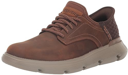 Skechers Men's Garza Gervin Slip-On, Dark Brown Leather, 7 UK Wide