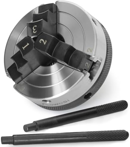 Wood Lathe Chuck 3 Inch 3 Jaw,Self-Centering Lathe Chucks for Woodturning with 1 x 8TPI Thread,for Woodworking Lathe Tools
