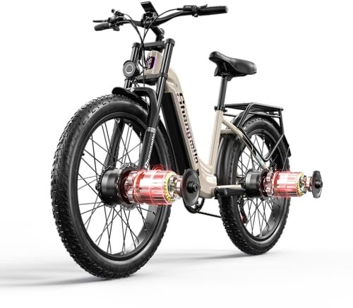 Shengmilo S700 2 * 1OOOW Ebike,Dual Motor Aluminium Rahmen E-Bike, Drehmoment 80N.M×2,26Zoll, 840WH Akku mit abnehmbarem Li-Ion Akku und 7 Gangschaltung Herren Damen ebike
