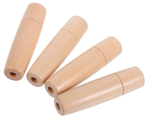 Happyyami Mango De Madera para Barbacoa 4 Piezas Herramienta De Cocina Mango Barnizado 8.8x2.3cm Agarre Seguro Fácil De Limpiar y