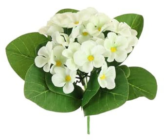 FloristryWarehouse Faux Silk African Violet Flower Bush 18cm/7 Inches Tall Cream