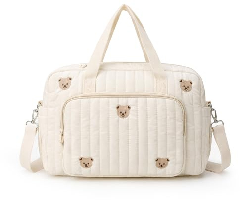 PinDaito Neonato Cambio, Borsa Parto Ospedale, Mommy Bag Multiuso, Spalla in Cotone con Ricamo, Parto in Ospedale, Passeggino, Viaggio e Cambio Pannolini