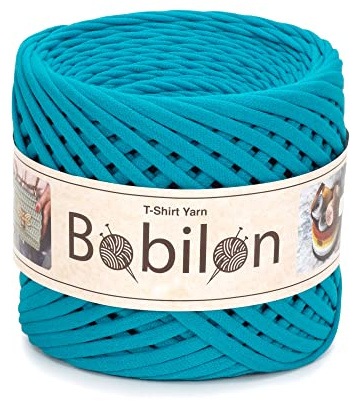 Hilo Trapillo Camiseta 7-9 mm para Ganchillo - Bobilon Blue Lagoon | Ganchillo, punto y macramé: bolsos, cestas, cojines y decoración. Hilo de algodón, trapillo suave y resistente.