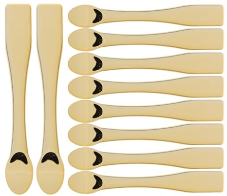 OATIPHO 10 Cucharas para Crema Facial de Abs Doradas para Mujeres, Utensilios para Mezclar Cremas y Muestrear Productos de Belleza, Pack de 10 Piezas