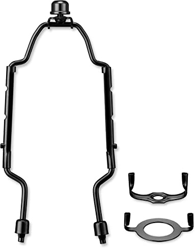 8 9 10 inch Adjustable Lamp Shade Harp Holder Kit for Table and Floor Lamps, Heavy Duty Lamp Shade Bracket with 3/8 Standard Saddle, E26 Light Base UNO Fitter Adapter and Lamp Finial, Black