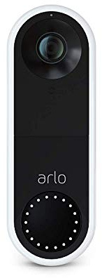 Arlo Essential Wired Video Doorbell - HD Video, 180° View, Night Vision, 2 Way Audio, Direct to Wi-Fi No Hub Needed, Wired, White – AVD1001 (Renewed)