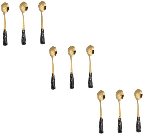 BESTonZON 9 Stk Mini-espresso-kaffeelöffel Grapefruit-löffel Rührlöffel Für Kuchen Lattelöffel Aus Metall Obstlöffel Kleine Löffel Teelöffel Löffel Handhaben Esslöffel Keramik Puddinglöffel