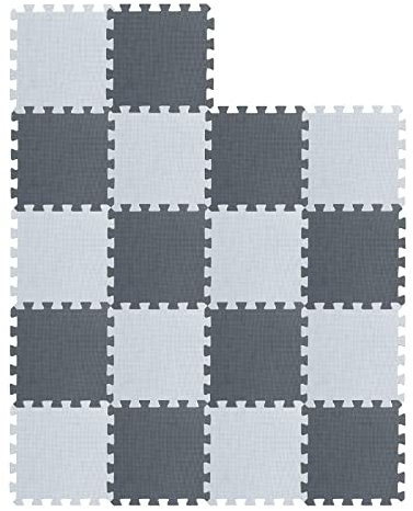 18 pièces Tapis de Jeu en Mousse avec Bordure, Carreaux de Sol en Mousse emboîtables pour Enfants, Tapis de Sol en Mousse Puzzle pour bébé, Tapis d'exercice