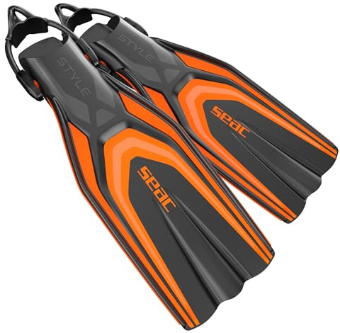 SEAC Style-S, Aletas Ultralivianas con Correa Elástica para Buceo