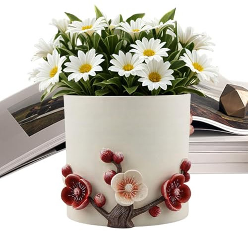 Pot de jardinière Fait à la Main, Pots Faits à la Main, Pot de en Relief de de Prunier, Pots de s d'intérieur et d'extérieur, jardinière créative de Grand Calibre, Pot de de s pour la décoration in