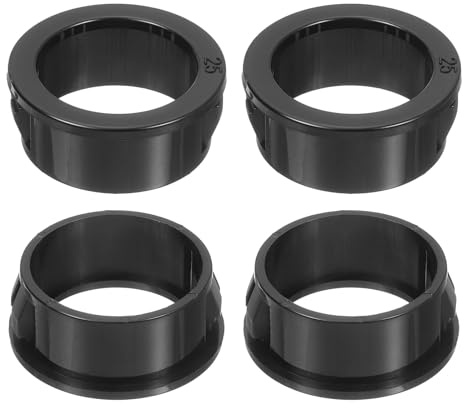QUARKZMAN 18 Pcs Passe-câble à Clip Douille, Diamètre de Montage de 1 Noir Rond Nylon Protecteur de Passe-câble à Clip, Douilles en Plastique pour Câblage