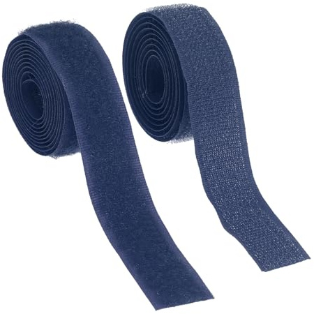 YELARXI Ruban auto-agrippant en nylon à coudre de 1,9 cm de large avec dos non adhésif - 0,9 m de large - Pour vêtements, travaux manuels, couture, projet de bricolage - Bleu marine
