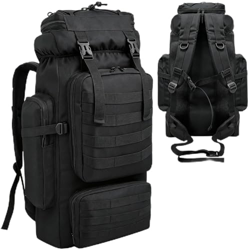 Ogetok Sac à Dos de Randonnée 80L Sac à Dos de Camping, Sac à Dos d'Extérieur De Grande Capacité De 80 litres Voyage Escalade Alpinisme Sac à Dos, Sac de Randonnée pour Hommes Femmes, Noir