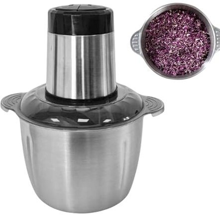 Picadora De Carne | Picadora Eléctrica De Verduras | Procesador De Alimentos Multifuncional Compacto De 2L En Acero Inoxidable Para Cocina Casera, Preparación De Comidas, Picar Cebolla Y