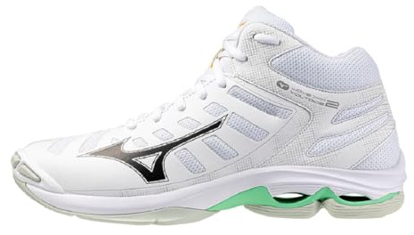 Mizuno Wave Voltage 2 Mid, Chaussures de volley-ball unisexe pour adulte, Blanc, 44.5 EU