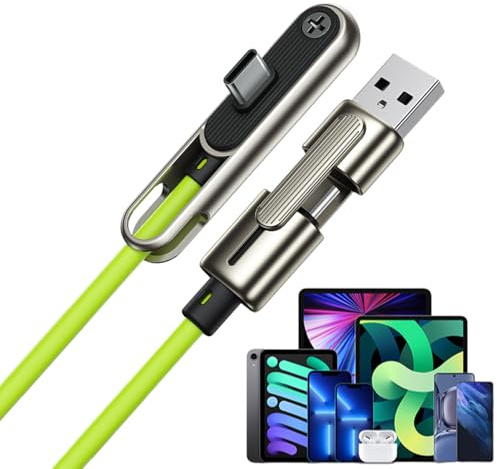 Chargeur invisible - Câble de charge rapide latéral 240 W avec double tête - Support de chargeur invisible 2 en 1 - pour smartphones, tablettes électroniques voyages et bureau