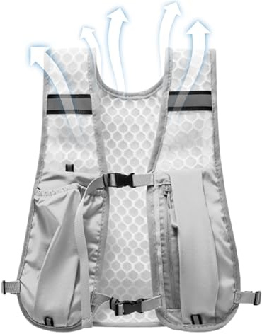 Chaleco de hidratación, Pecho de Carreras, Paquete de hidratación de la de Soporte de teléfono, Chaleco de entrenamiento Transpirable para senderismo, Ciclismo, Al aire libre, Entrena, gris