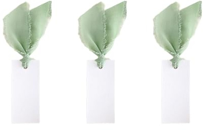 Paquete de 50 tarjetas de lugar con nombre para poner la mesa, 3,99 cm x 8,99 cm, tarjetas de lugar con nombre para bodas, etiquetas colgantes de asientos con cinta, elegantes suministros para bodas
