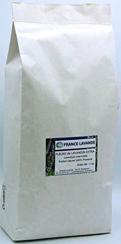 France Lavande Fleur de Lavande lavandin odorant 1000 g 100% Pures et Naturelles - Parfum Intense, Fleurs de Lavande pour Sacs parfumés, Sacs de Lavande, Parfum de Pot pourri, Lavande en Vrac