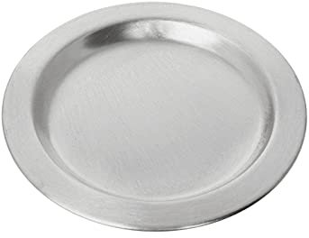 NKlaus sottobicchiere Ø 11cm alluminio argento sottobicchiere rotondo piattino decorazione opaca candele lanterne candele pilastro battesimo matrimonio comunione lavabile in lavastoviglie 2854