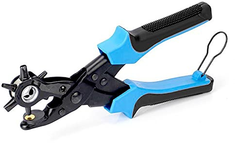 JacobsParts Heavy Duty Leather Hole Punch Tool Multi Size Plier with Compound Joint and Ergonomic Grip for Belt Collar Strap Fabric Eyelet