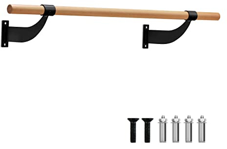 COSTWAY Barra de Ballet de Pared, Barra de Baile Individual de 120 cm, Altura Fija para Yoga, Estiramiento, Entrenamiento,Hogar, Gimnasio, Estudio, Niños y Adultos (negro)