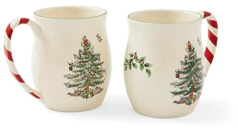 Christmas Tree Set of 2 Candy Cane Mugs