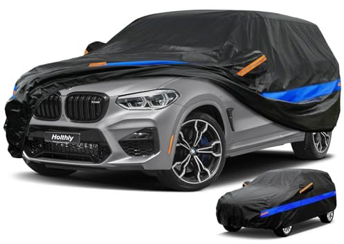 Funda Coche, Holthly de 10 Capas,Transpirable, La Funda Coche Exterior Proporciona Protección contra El Viento, El Agua y Los Rayos UV. Adecuada para Audi Q5, BMW X3 y Otros Modelos de Vehículos.YL