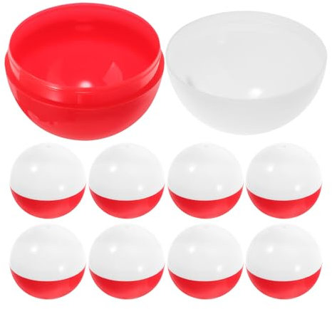 BESTonZON Capsule per Distributori Automatici 50 Pezzi di Palline di Caramelle Vuote Rosse E Bianche Capsule di Plastica per Macchinette per Caramelle Gommose per Pasqua Bomboniere per