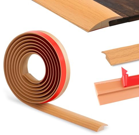 300cm üBergangsprofil-Selbstklebend, üBergangsleiste üBergangsprofil HöHenausgleich Pvc,TüRschwellen Leiste Kanten Gummiboden,TüRschwelle FüR Teppichboden SchwellenüBergang (3.5cm,Gelbe Holzmaserung)