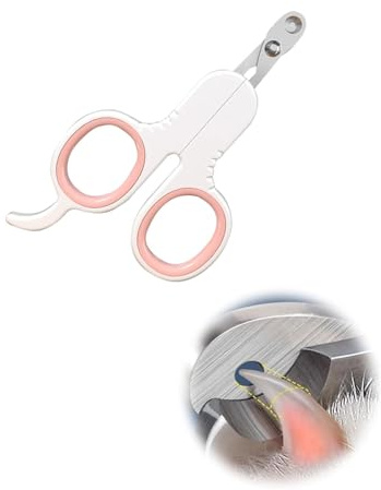 KGDUYC 1 pièce de ciseaux à griffes de chat blancs, ciseaux à griffes de chien, conception biseautée, ciseaux à griffes de chat, ciseaux à ongles de chat, adaptés aux débutants, sûrs et fiables