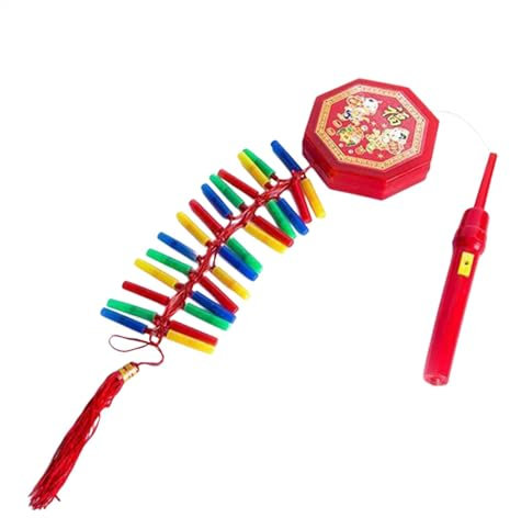 Chinese New Year Decorations - Handheld Firecracker Pendant, Electronic Red Firework Ornament | With Sound Traditional Oriental Décor For Spring Festival And New Year Celebrations Gadgets Props