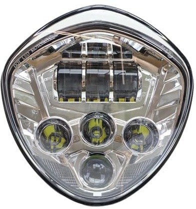 Conjunto Faros para Motocicleta para Kawasaki, Conjunto De Faros LED, Proyector De Faros H4 De Haz Alto/bajo(1pcs Silver)