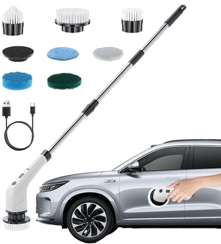 Spazzola Elettrica Rotante Per Il Bagno - Pulitore Regolabile E Sicuro A Batteria, Strumento Di Pulizia Durevole | Lavapavimenti Per Vasche Da Bagno, Porte Doccia, Lavelli Da Cucina, Fughe, Mobili Per