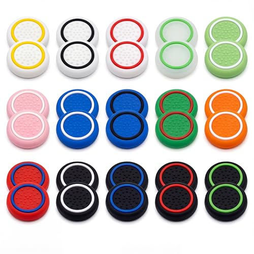 30 tapas de silicona para pulgar compatibles con Xbox PS4 PS5, empuñaduras de pulgar para controlador, tapas de agarre para joystick