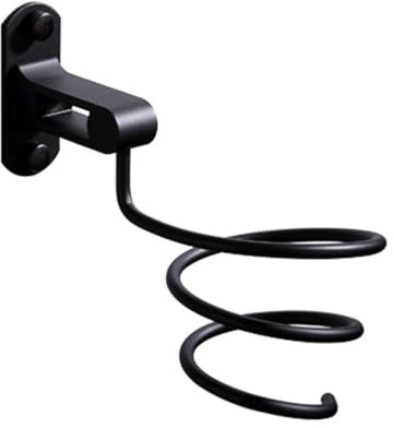 GIUPLOKID Scaffale portaoggetti per Parrucchieri, Porta-phon da Parete Senza Trapano Nero 11x3x16 cm