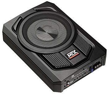 MTX TN8MS Terminator 8 Inch Micro Compact Amplified Subwoofer Enclosure for Small Vehicles with Class A/B Amplifier, Variable Bass Boost, External Bass Control, and Smart Engage Auto Turn On Circuitry
