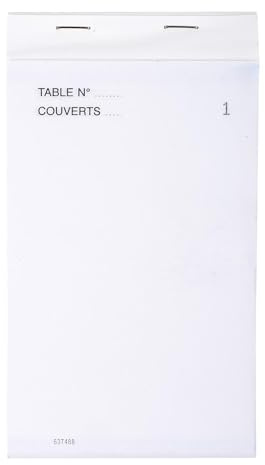 EXACOMPTA Lot de 50 Blocs Maitre d’hotel 50 Feuillets 95x170 mm 50/3 Tripli Autocopiant Numérotés