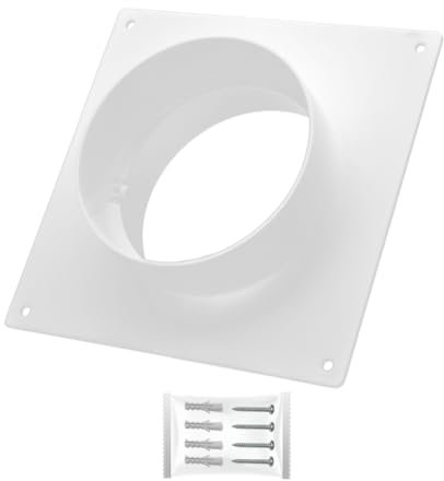 H&C VENT Bride murale 125 mm diamètre - Raccord de tuyau pour conduits de ventilation en PVC - Tube rond droit